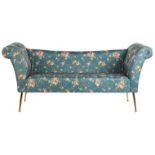 Chaise Lounge Floral Pattern Blue NANTILLY RRP £750 - ER20
