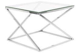Beverly Glass Top Coffee Table Silver. - ER23. RRP £199.99