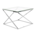 Beverly Glass Top Coffee Table Silver. - ER23. RRP £199.99
