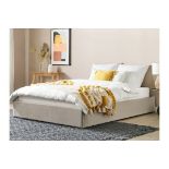Dinan Upholstered bed beige with bed box foldable 160 x 200 cm. - ER24. RRP £629.99.