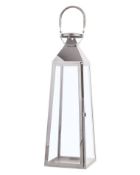 Steel Candle Lantern 42 cm Silver MUNOZ RRP £100 - ER20
