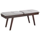 Dining Bench with Cushions Dark Wood EXTON RRP £250 - ER20