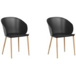 Set of 2 Dining Chairs Black BLAYKEE RRP £150 - ER20