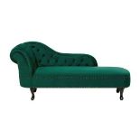 Nimes Left Hand Chaise Lounge Velvet Green. - ER24. RRP £699.99.