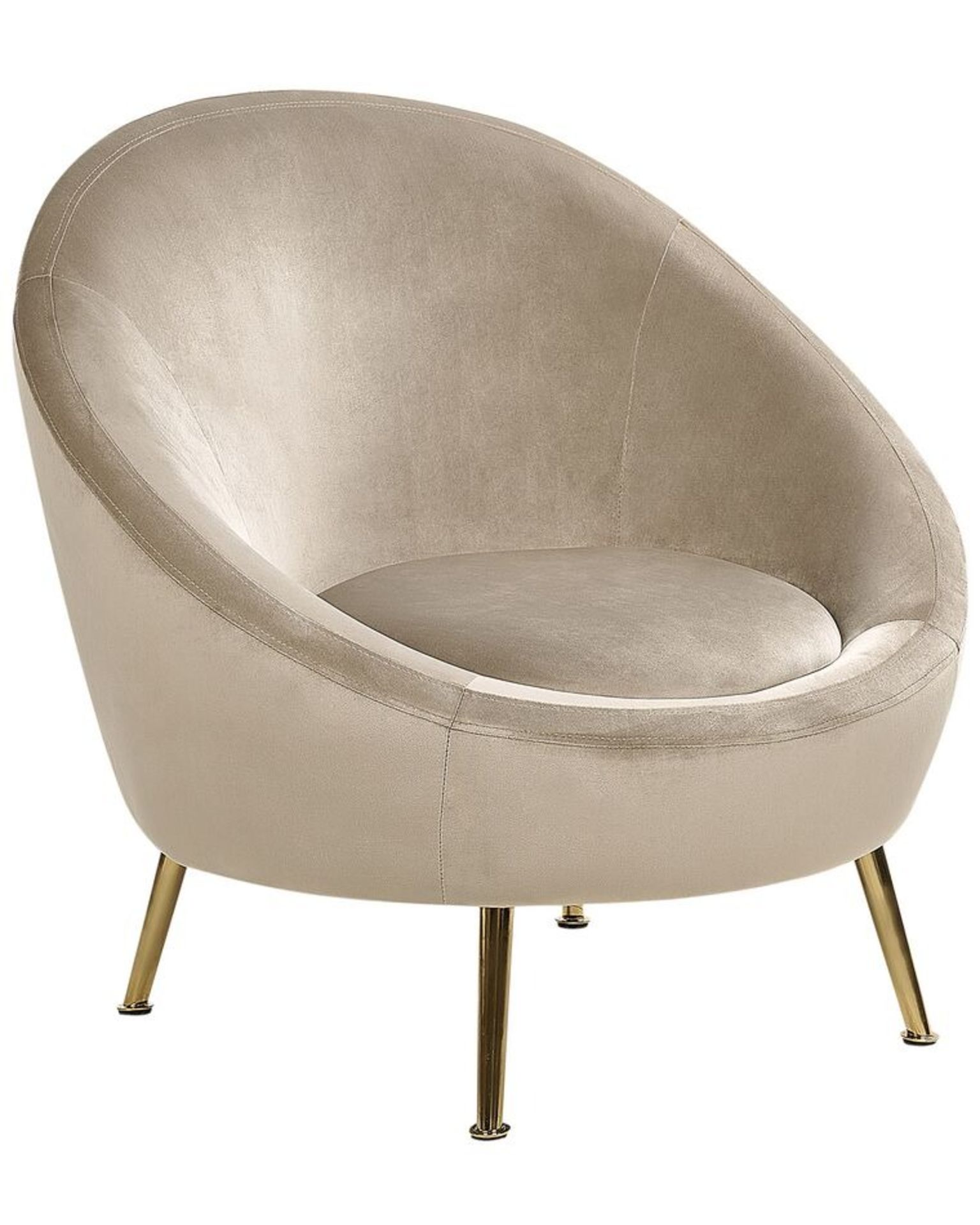 Velvet Accent Chair Taupe LANGA RRP £350 - ER20