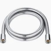 SWIRL BATHROOM MIXER TAP HOSE POLISHED STAINLESS STEEL 10MM X 1.5M -ER41