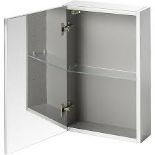 GoodHome Imandra Gloss Silver Non Illuminated Wall-Mounted Compact Mirrored Bathroom Cabinet -ER41