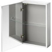 GoodHome Imandra Gloss Silver Non Illuminated Wall-Mounted Compact Mirrored Bathroom Cabinet -ER41