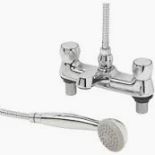 SWIRL CONTRACT DECK-MOUNTED METAL HEAD BATH SHOWER MIXER TAP CHROME -ER41