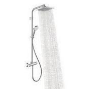 HANSGROHE CROMETTA E HP REAR-FED EXPOSED CHROME THERMOSTATIC MIXER SHOWER - ER52