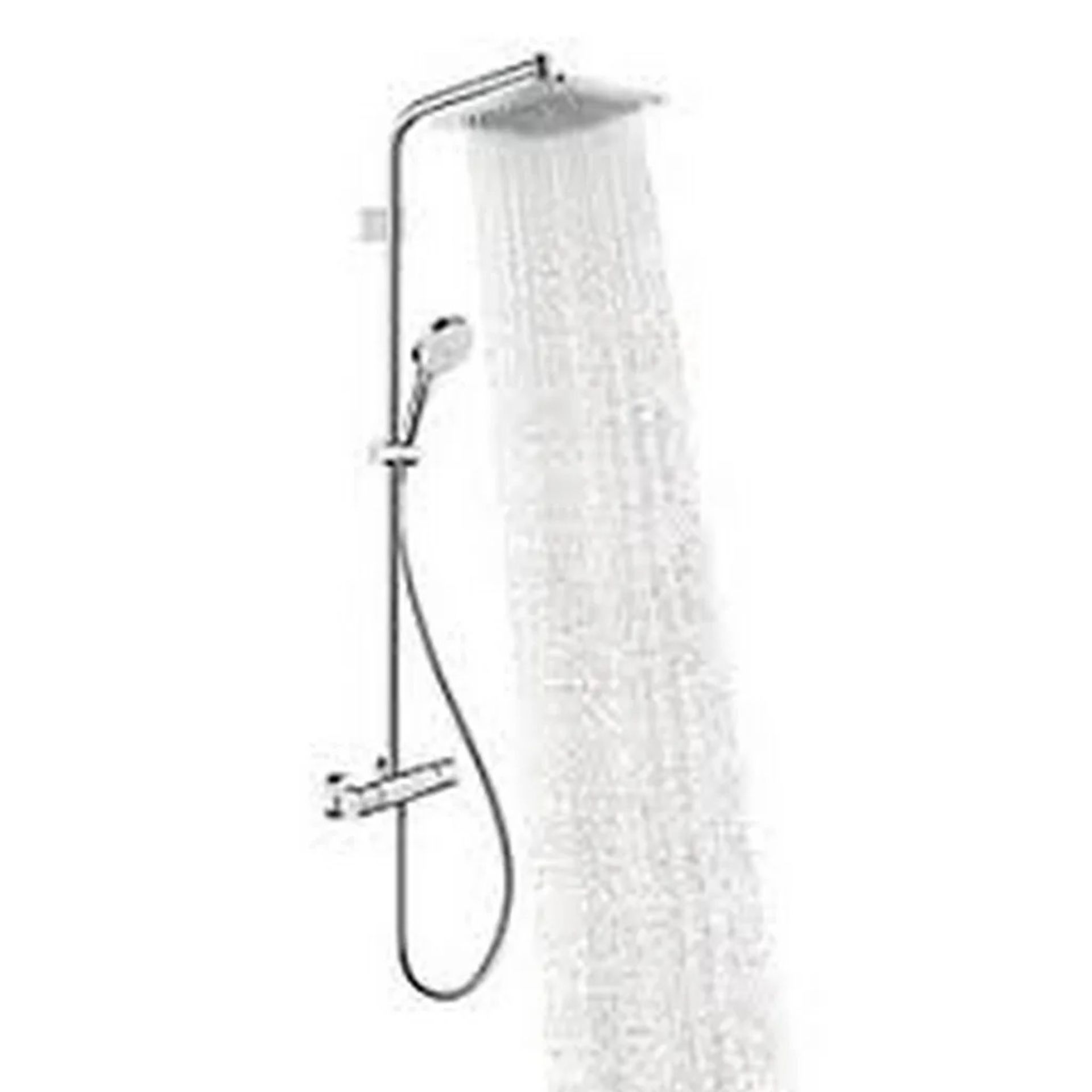 HANSGROHE CROMETTA E HP REAR-FED EXPOSED CHROME THERMOSTATIC MIXER SHOWER - ER52