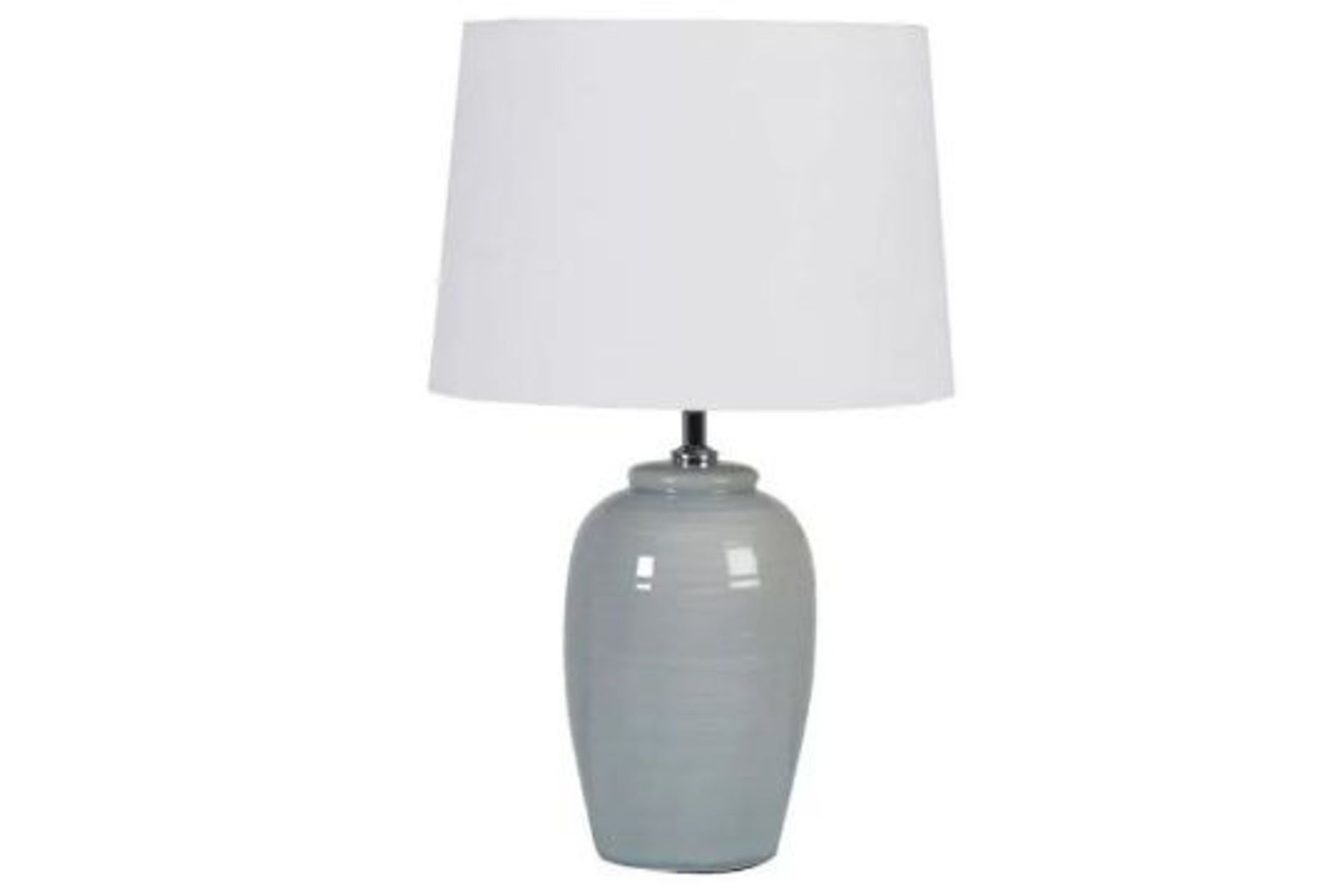 Pale Green Table Lamp With Shade. - ER45