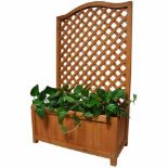 Wooden Planter with Lattice Flower Plant Pot Trellis- ER 41