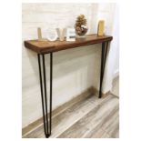 Rustic Console Table Radiator 225mm Hairpin 3R 1016mm Walnut - ER45