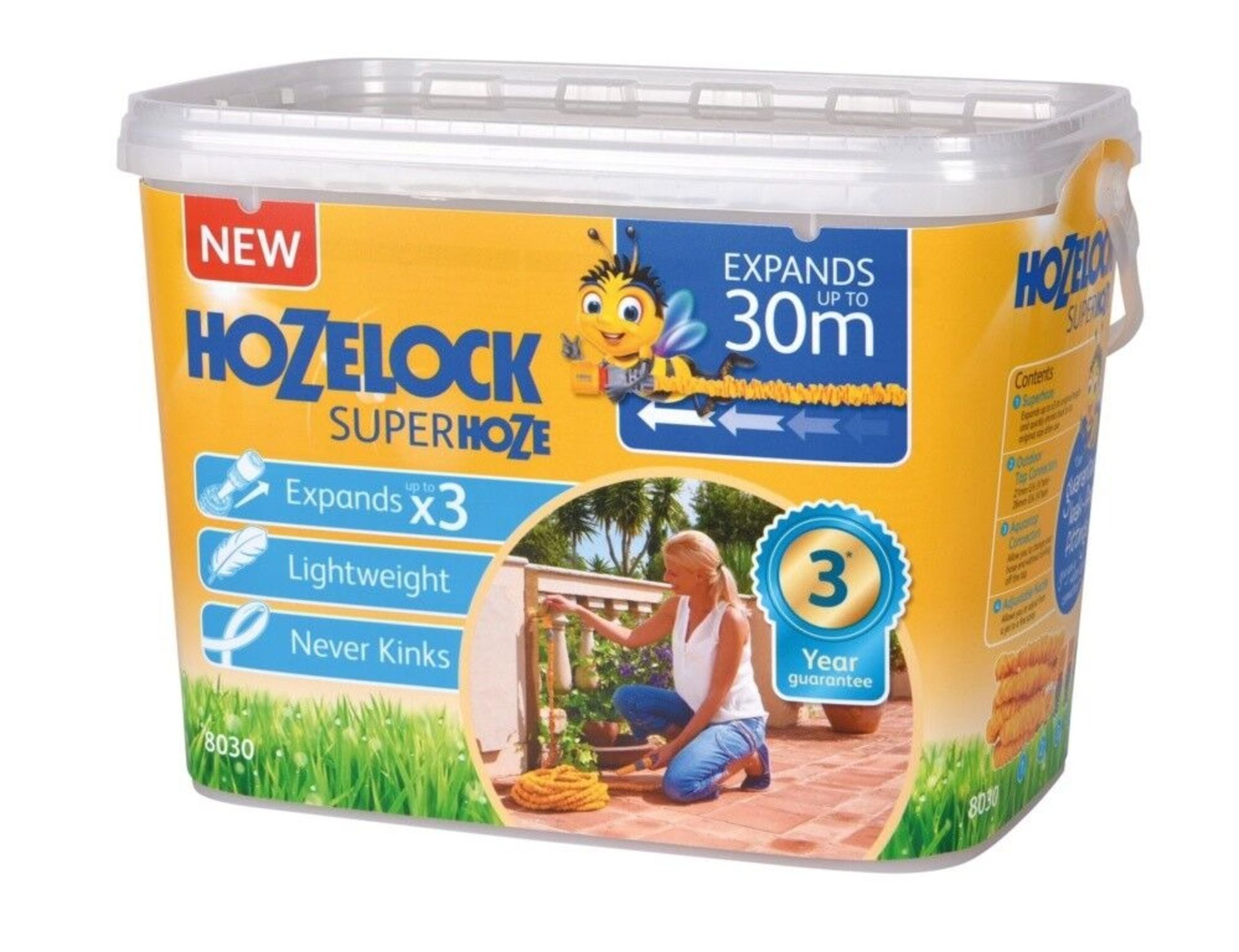 Hozelock Superhoze Expandable Outdoor Garden Hose Set - Expands up to 30 Metres - ER45