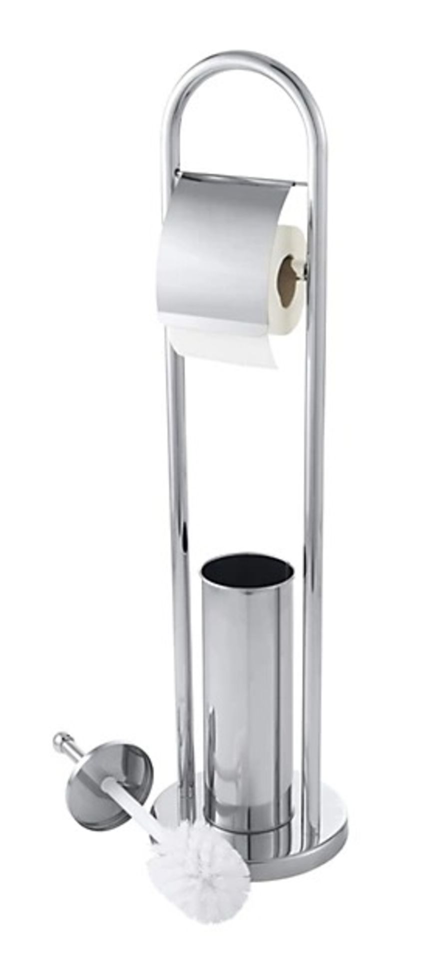 GoodHome Borgia Polished Chrome effect Freestanding Toilet roll & brush holder - ER45