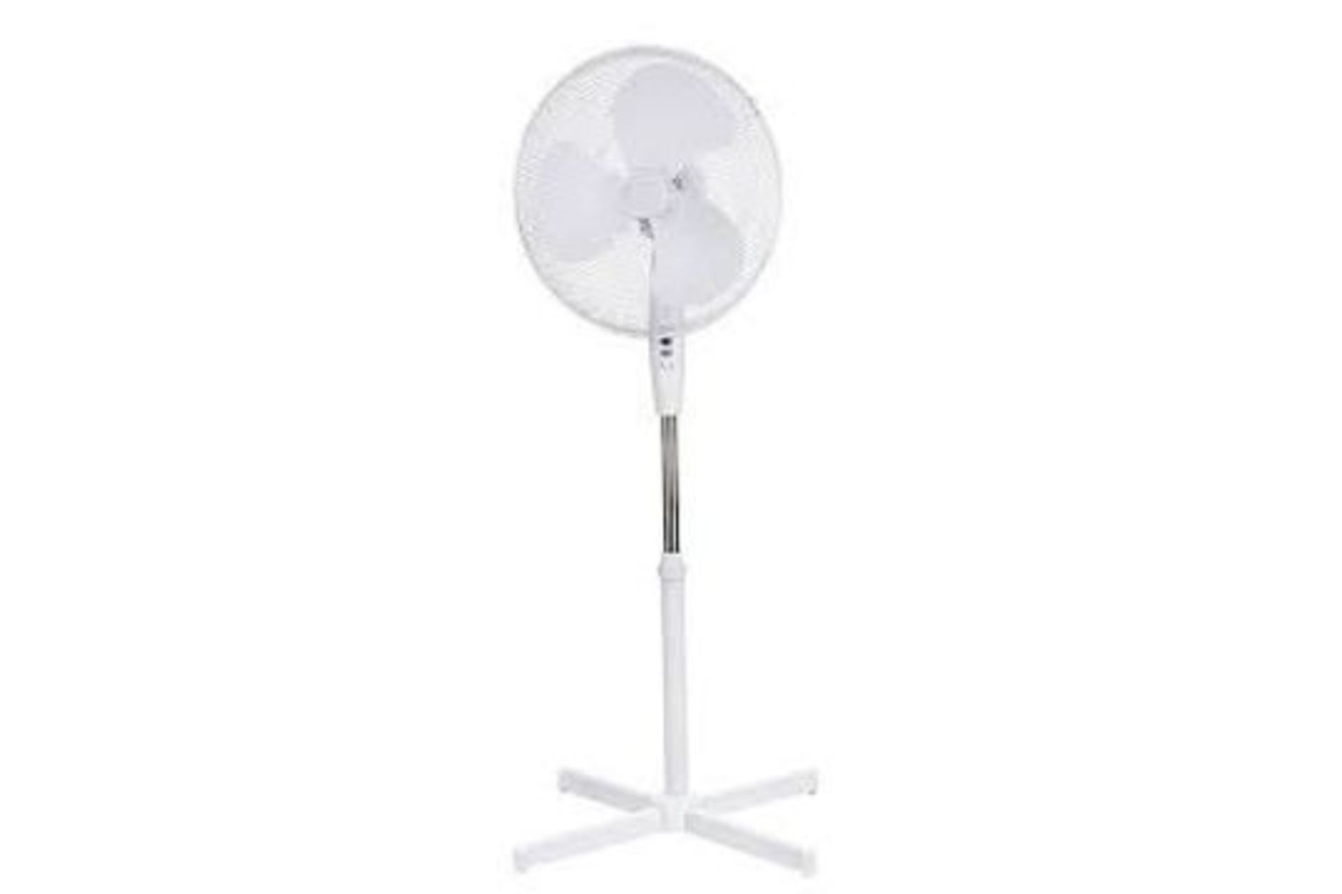 White 16" 40W Pedestal fan. (ER44)