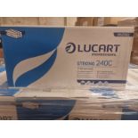 Pallet To Contain 25 x New Boxes of Lucart STRONG240C 2 Ply C-Fold Glue Embossed White each box