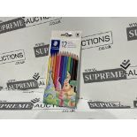 35 X BRAND NEW PACKS OF 12 STAEDTLER ASSORTED COLOURED PENCILS P4