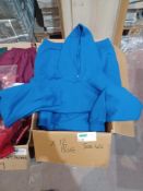 12 x Hubaco Soft Cotton Fleeced Hoodies in Blue & Various Sizes. RRP £25.88 each - R14