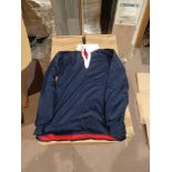 35 x Halbro Sportswear Polo Shirt Navy & Red in Mixed Sizes. - RRP £31.09 each - R14