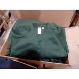 37 x Soft Cotton Fleeced Premium Cardigans in Green in mixed sizes . RRP £19.81 each - R14