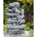 Cascading LED Rockfall Water feature Indoor/Outdoor Self Contained Ornament. - PW.