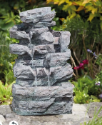 Cascading LED Rockfall Water feature Indoor/Outdoor Self Contained Ornament. - PW.