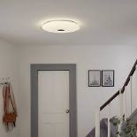 Angoon Round Metal & plastic White Glitter effect LED Ceiling light. - S2