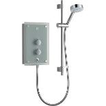 Mira Azora White Manual Electric Shower, 9.8kW. - R10BW. Mira Azora frosted frosted glass electric