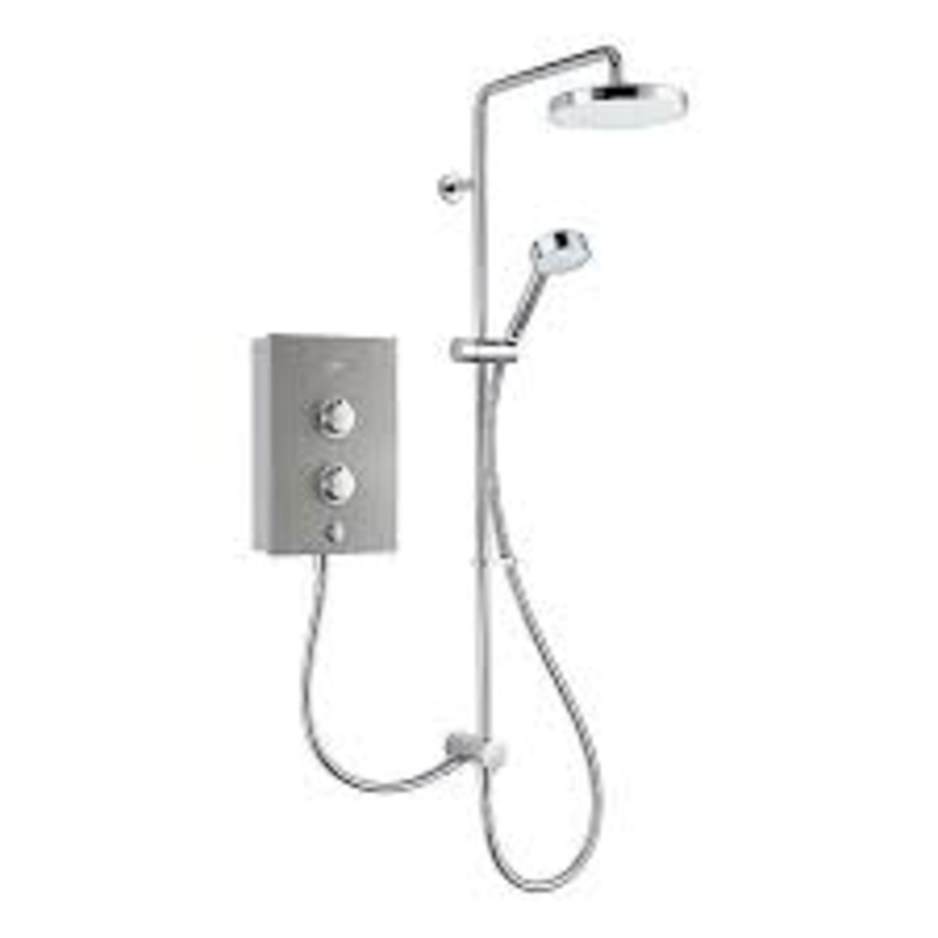 Mira Decor Dual Silver effect Manual Electric Shower, 10.8kW. - R10BW. A quick, invigorating