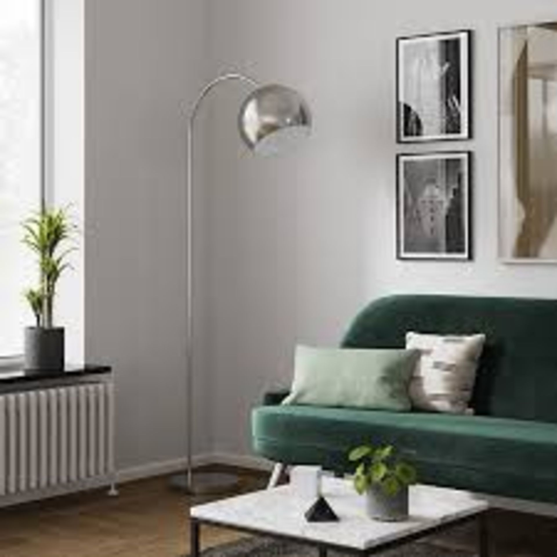 GoodHome Kotenay Chrome effect LED Floor lamp. - PW. The sleek and modern Kotenay, overhanging floor