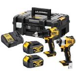 Dewalt 18v XR Brushless Twin Pack - Compact Combi Drill & Impact. - Pw.