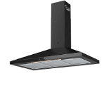 GoodHome LinkSense GHCH90LKBL Black steel & glass Chimney Hood. - R14.1.