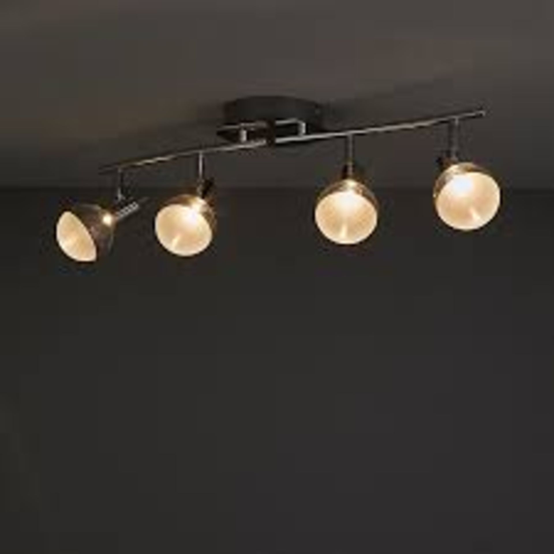 Panacea Chrome effect 4 Light Spotlight. - PW. This mains powered spot light features 4 lamps and