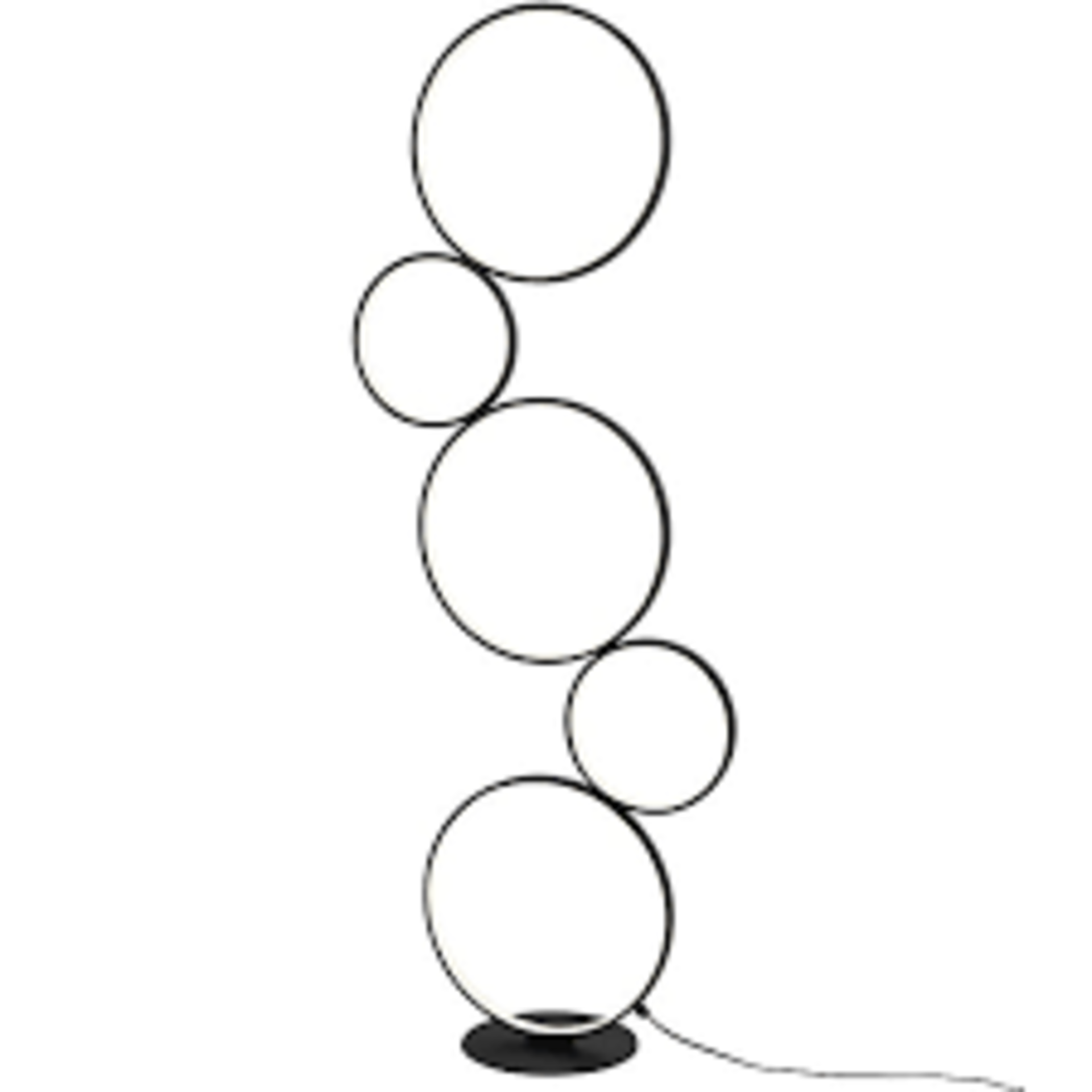 GoodHome Samana 5 rings Matt black LED Floor lamp . - S2.7.