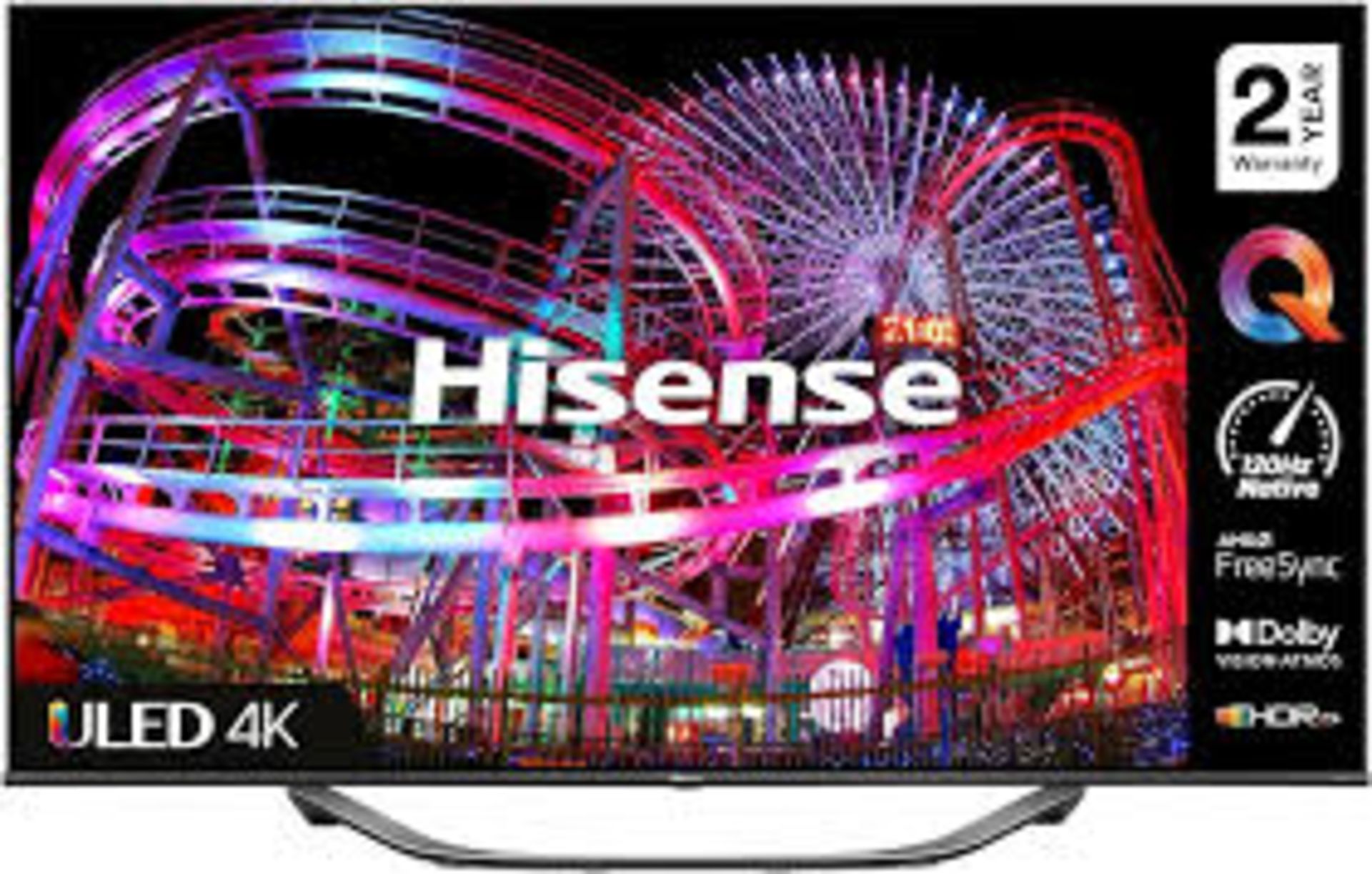 Brand new Hisense 55U7HQTUK 55" 600-nit 4K HDR10+ and 120Hz Dolby Vision IQ ULED Smart TV with