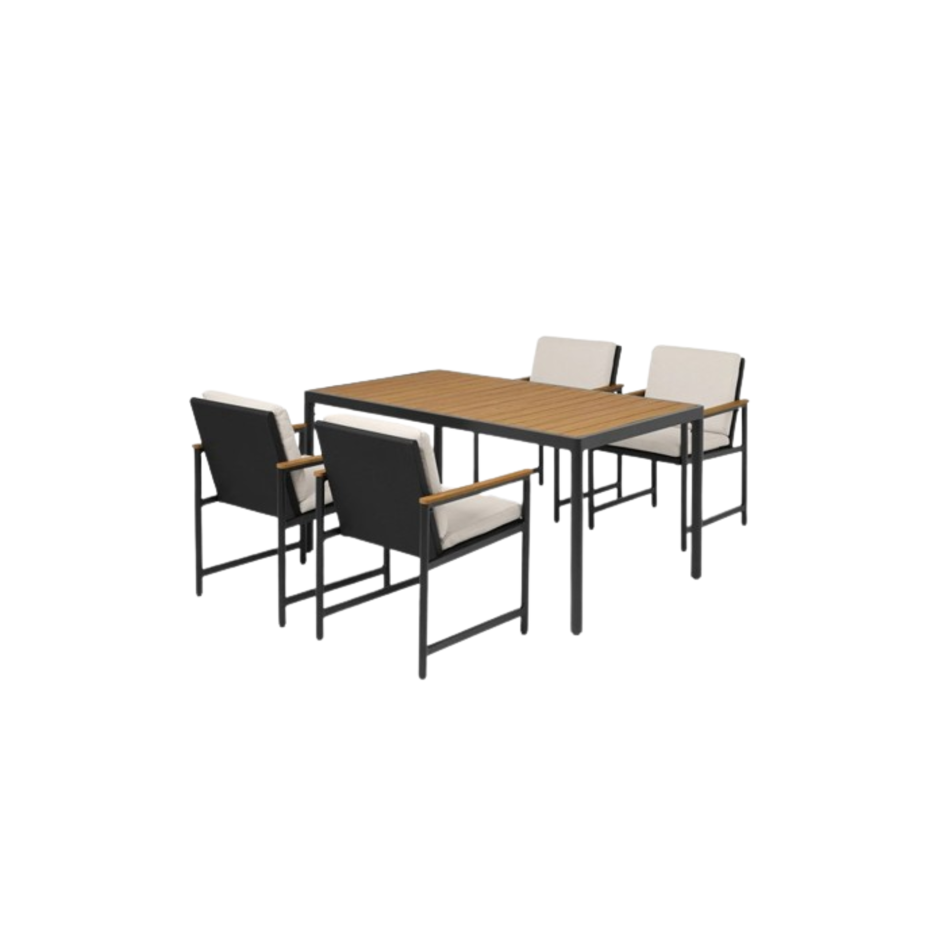 BRAND NEW Made.com Sassari Garden 4 Seater Dining Set. RRP £999.00. Aluminium Frame + PS Wood + - Image 2 of 3