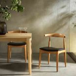 Arley Set of 2 Beech Wood Dining Chairs, Natural and Black. - R14. RRP £289.99. The wood frame is