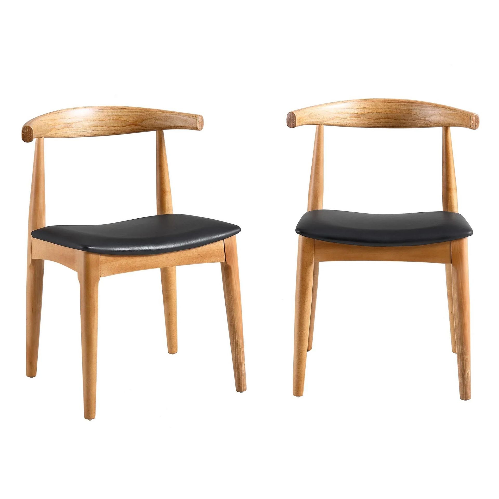 Arley Set of 2 Beech Wood Dining Chairs, Natural and Black. - R14. RRP £289.99. The wood frame is - Image 2 of 2