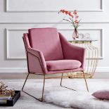 Hedy Accent Chair in Pink Velvet. - R14. RRP £350.99. Its smooth touch upholstery and high density