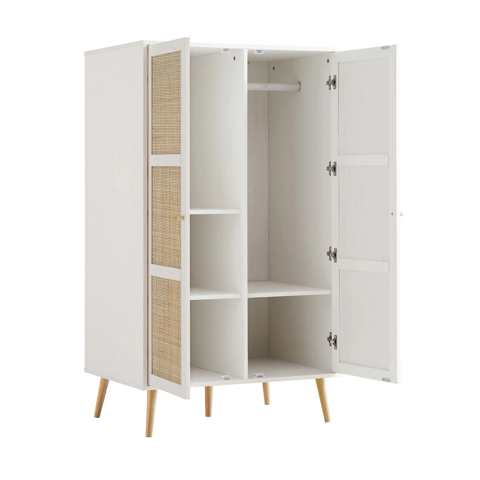 Frances Woven Rattan Compact Double Wardrobe, White. - R14. RRP £399.99. Crafted from wood and - Bild 2 aus 2