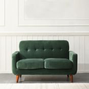Clarence 2 Seater Sofa in Green Velvet. - R14. RRP £459.99. Upholstered with soft velvet effect