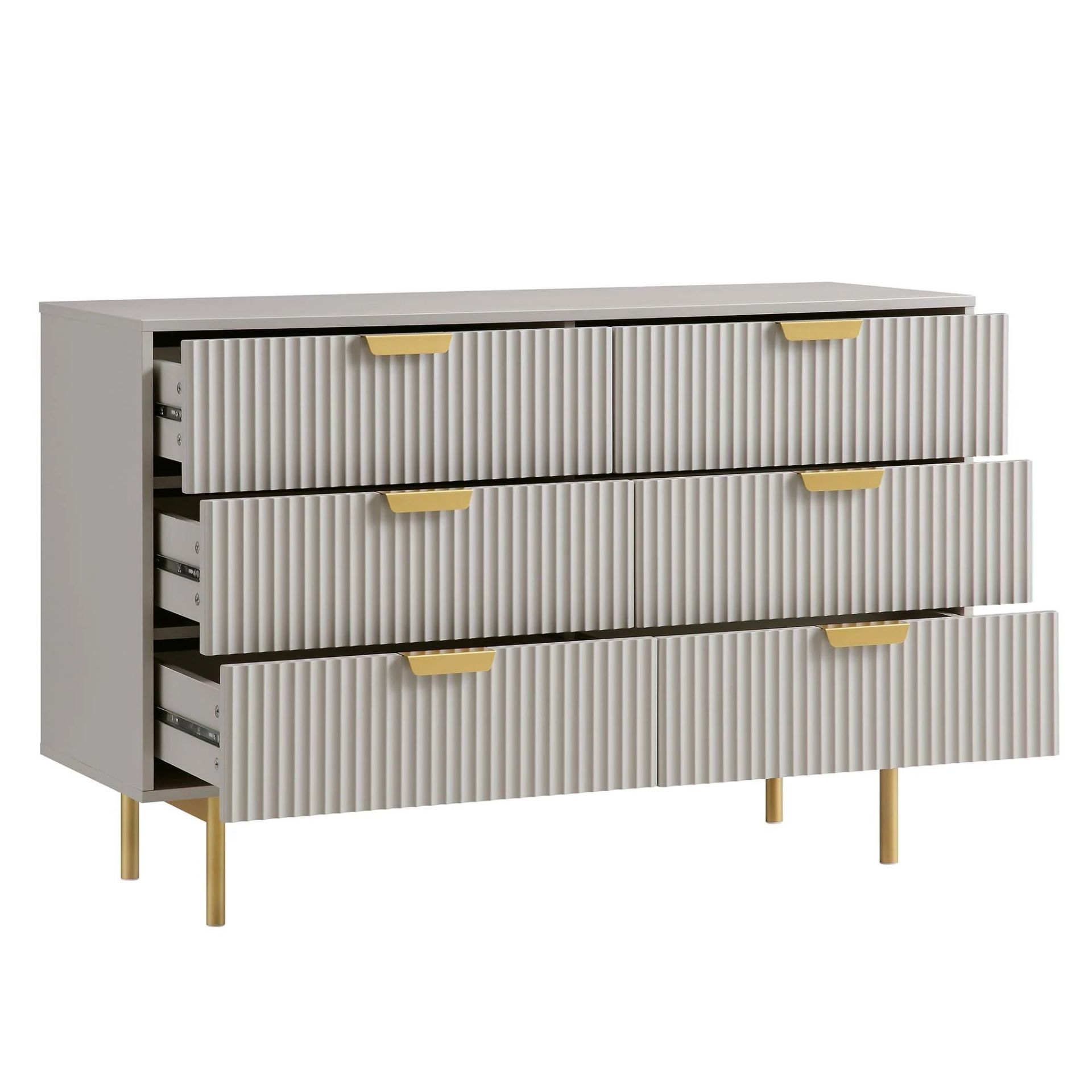 Richmond Ridged Wide Chest of 6 Drawers, Matte Taupe. - R14. RRP £419.99. Our Richmond cabinet - Image 2 of 2