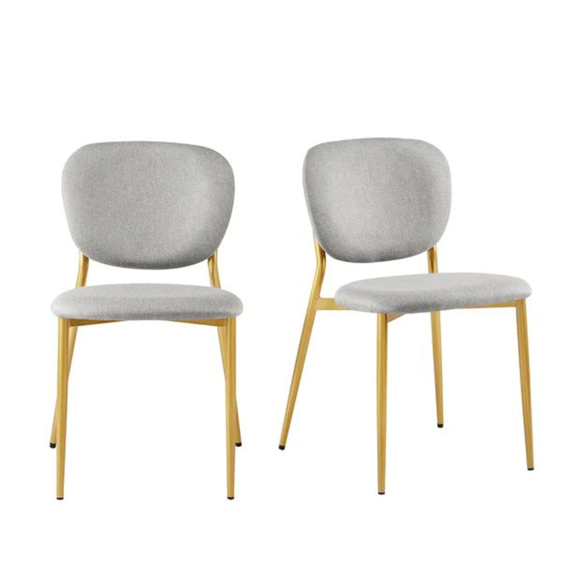 Kelmarsh Set of 2 Light Grey Fabric Upholstered Dining Chairs. - R14. RRP £219.00. Our Kelmarsh - Bild 2 aus 2