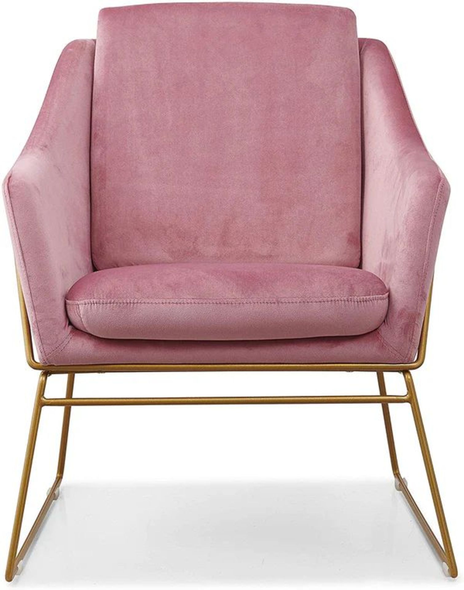 Hedy Accent Chair in Pink Velvet. - R14. RRP £350.99. Its smooth touch upholstery and high density - Image 2 of 2