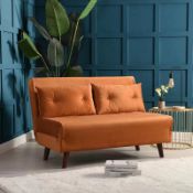 Algo Sofabed with Cushions in Orange Velvet 2 Seater. - R14. RRP £479.99. Upholstered with beautiful