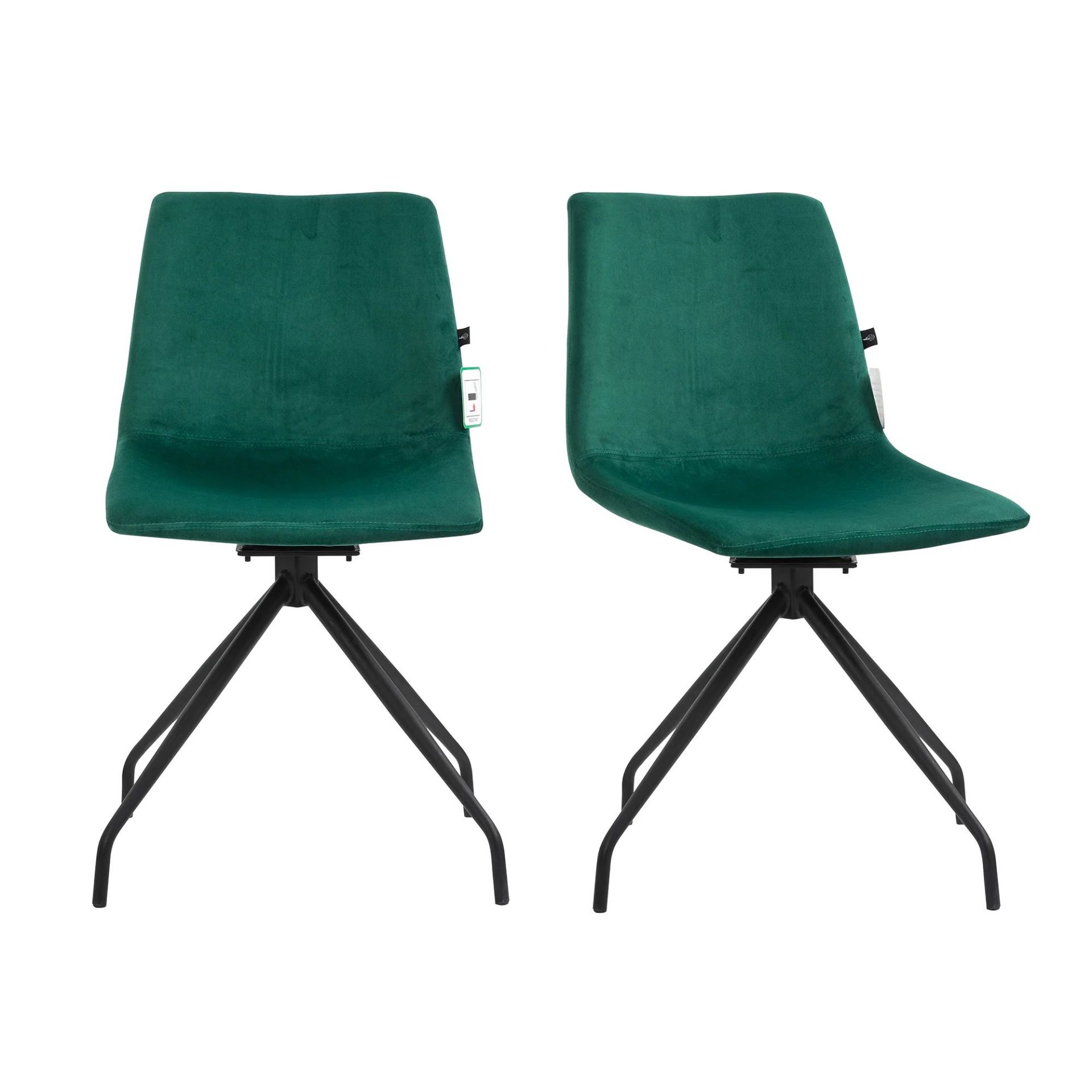 Florian Pair of Velvet Effect Microfibre Dining Chairs. - R14. *design & colour may vary*