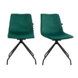Florian Pair of Velvet Effect Microfibre Dining Chairs. - R14. *design & colour may vary*