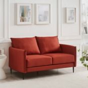 Bari Burnt Ochre Fabric Sofa 3 Seater. - R14. RRP £469.99. The back cushions and arms each have